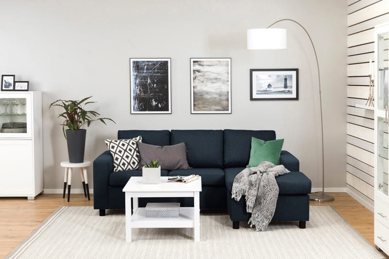 Divansofa Nevada 3-seter Vendbar - Mørkblå - Møbler - Sofaer - Sofaer med sjeselong - 3 seters sofa med divan