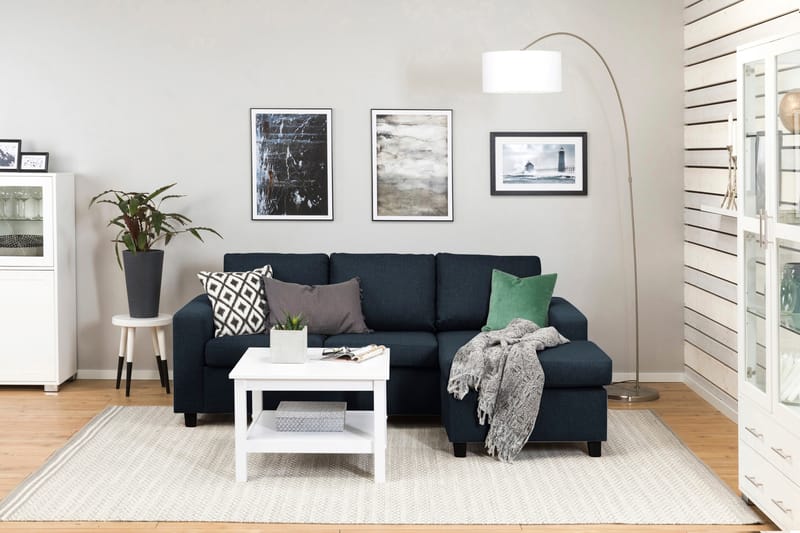 Divansofa Nevada 3-seter Vendbar - Mørkblå - Møbler - Sofaer - Sofaer med sjeselong - 3 seters sofa med divan