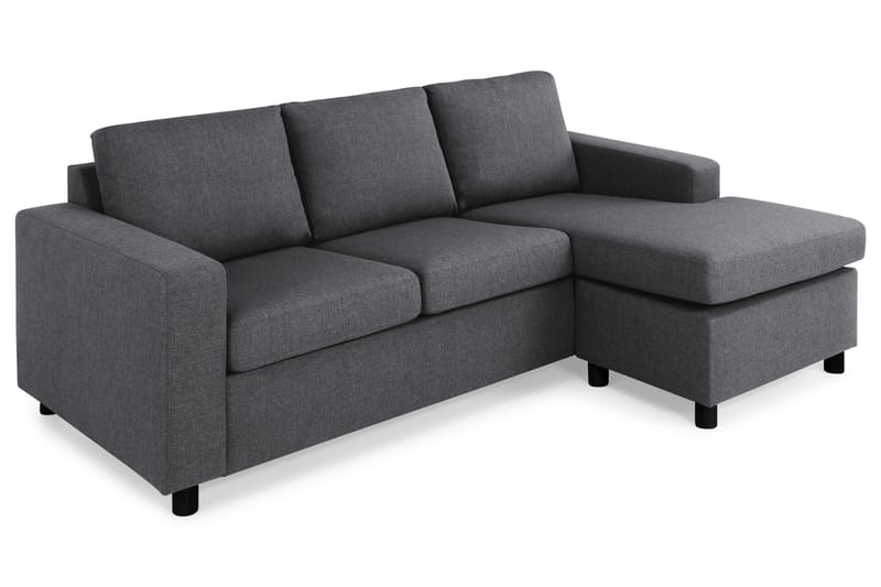 Divansofa Nevada 3-seter Vendbar - Mørkgrå - Møbler - Sofaer - Sofaer med sjeselong - 3 seters sofa med divan