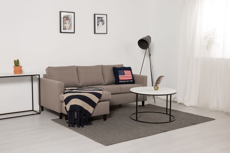 Divansofa Yen 3-seter Vendbar - Beige - Møbler - Sofaer - Sofaer med sjeselong - 3 seters sofa med divan