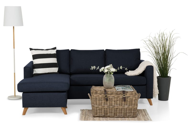 Divansofa Yen 3-seter Vendbar - Blå - Møbler - Sofaer - Sofaer med sjeselong - 3 seters sofa med divan