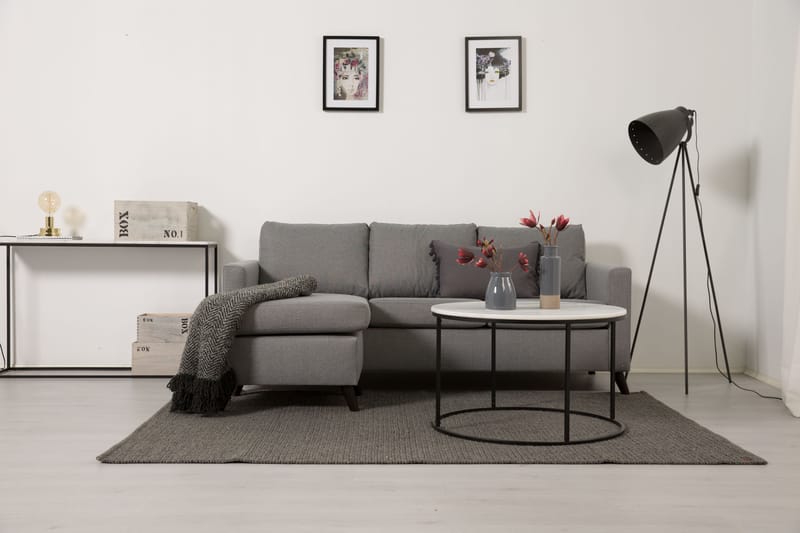 Divansofa Yen 3-seter Vendbar - Lysgrå - Møbler - Sofaer - Sofaer med sjeselong - 3 seters sofa med divan