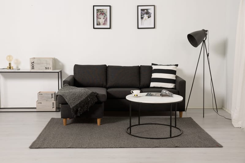 Divansofa Yen 3-seter Vendbar - Mørkgrå - Møbler - Sofaer - Sofaer med sjeselong - 3 seters sofa med divan