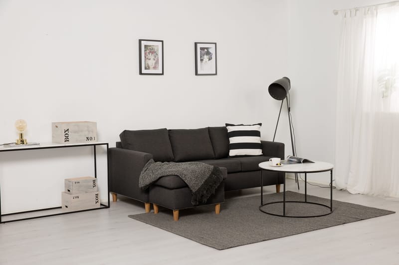 Divansofa Yen 3-seter Vendbar - Mørkgrå - Møbler - Sofaer - Sofaer med sjeselong - 3 seters sofa med divan