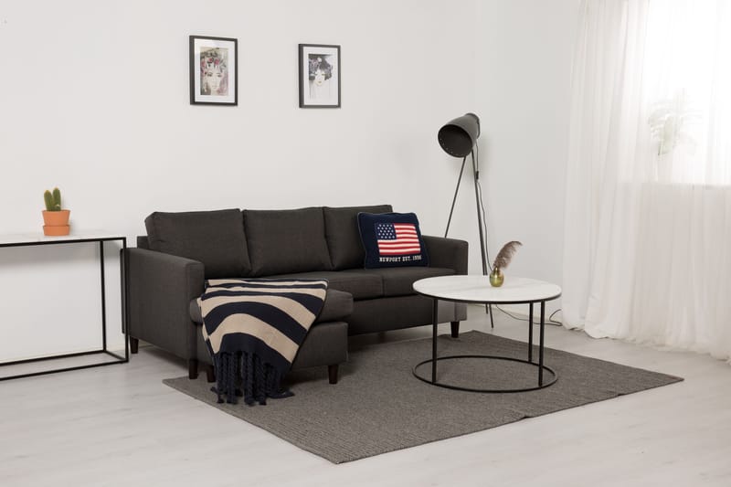 Divansofa Yen 3-seter Vendbar - Mørkgrå - Møbler - Sofaer - Sofaer med sjeselong - 3 seters sofa med divan