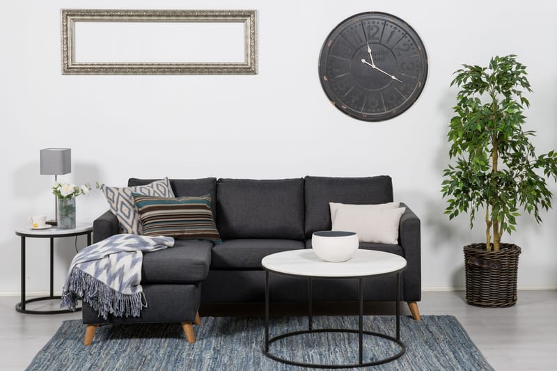 Divansofa Yen 3-seter Vendbar - Mørkgrå - Møbler - Sofaer - Sofaer med sjeselong - 3 seters sofa med divan