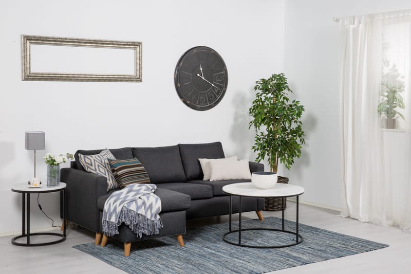 Divansofa Yen 3-seter Vendbar - Mørkgrå - Møbler - Sofaer - Sofaer med sjeselong - 3 seters sofa med divan