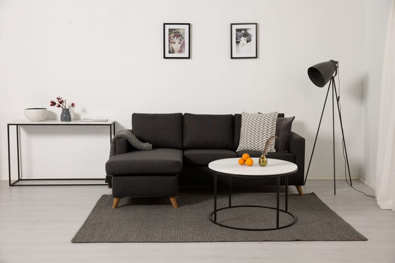 Divansofa Yen 3-seter Vendbar - Mørkgrå - Møbler - Sofaer - Sofaer med sjeselong - 3 seters sofa med divan