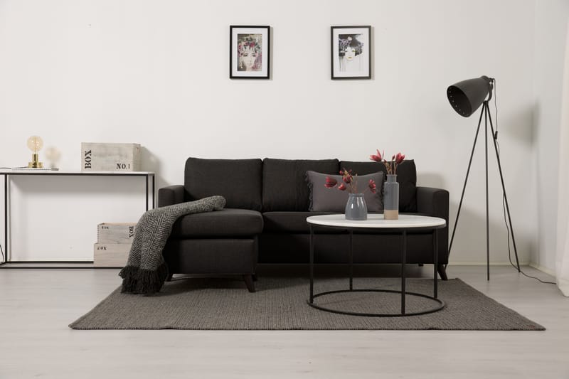 Divansofa Yen 3-seter Vendbar - Mørkgrå - Møbler - Sofaer - Sofaer med sjeselong - 3 seters sofa med divan