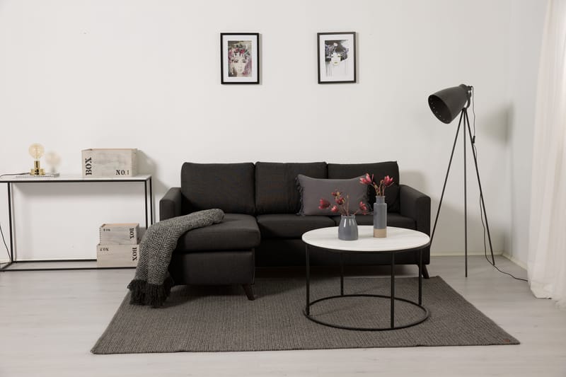 Divansofa Yen 3-seter Vendbar - Mørkgrå - Møbler - Sofaer - Sofaer med sjeselong - 3 seters sofa med divan