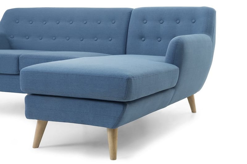 Hjørnesofa Motala 140 cm - Blå - Møbler - Sofaer - Sofaer med sjeselong - 3 seters sofa med divan