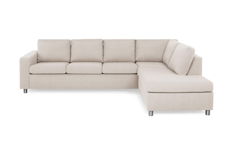 Sofa Nevada 3-seter med Sjeselong Høyre - Beige - Møbler - Sofaer - Sofaer med sjeselong - 3 seters sofa med divan