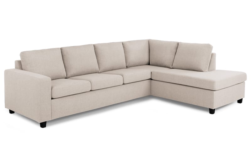 Sofa Nevada 3-seter med Sjeselong Høyre - Beige - Møbler - Sofaer - Sofaer med sjeselong - 3 seters sofa med divan