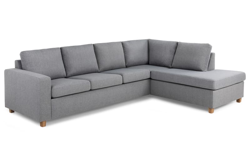 Sofa Nevada 3-seter med Sjeselong Høyre - Lysgrå - Møbler - Sofaer - Sofaer med sjeselong - 3 seters sofa med divan