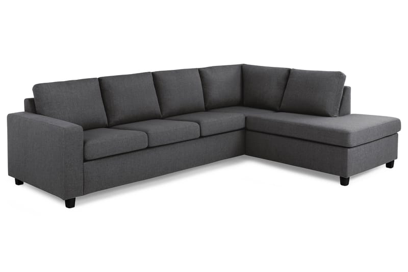 Sofa Nevada 3-seter med Sjeselong Høyre - Mørkgrå - Møbler - Sofaer - Sofaer med sjeselong - 3 seters sofa med divan