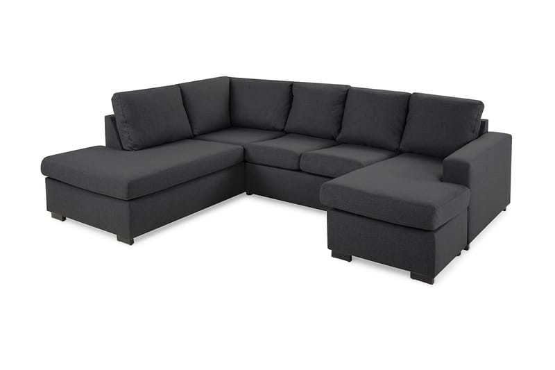 U-sofa Nevada Large Divan Høyre - Mørkgrå - Møbler - Sofaer - Sofaer med sjeselong - 3 seters sofa med divan