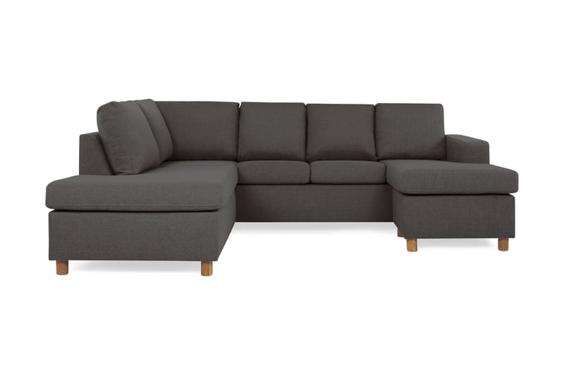 U-sofa Nevada Large Divan Høyre - Mørkgrå - Møbler - Sofaer - Sofaer med sjeselong - 3 seters sofa med divan