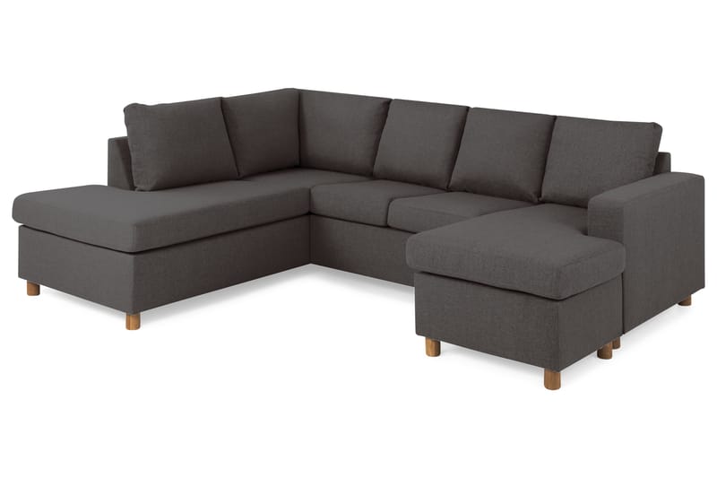 U-sofa Nevada Large Divan Høyre - Mørkgrå - Møbler - Sofaer - Sofaer med sjeselong - 3 seters sofa med divan