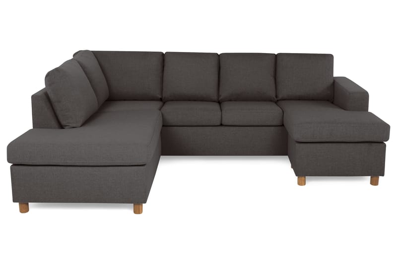 U-sofa Nevada Large Divan Høyre - Mørkgrå - Møbler - Sofaer - Sofaer med sjeselong - 3 seters sofa med divan