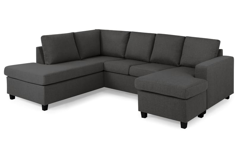 U-sofa Nevada Large Divan Høyre - Mørkgrå - Møbler - Sofaer - Sofaer med sjeselong - 3 seters sofa med divan