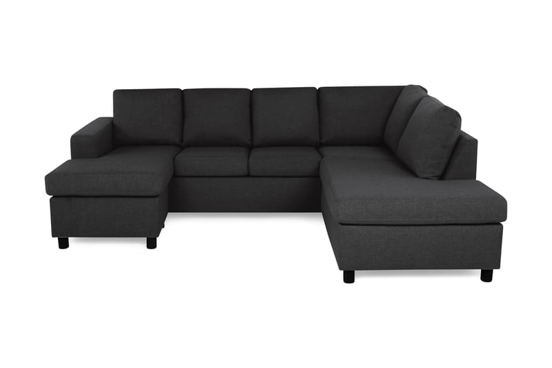 U-sofa Nevada Large Divan Venstre - Antrasitt - Møbler - Sofaer - Sofaer med sjeselong - 3 seters sofa med divan