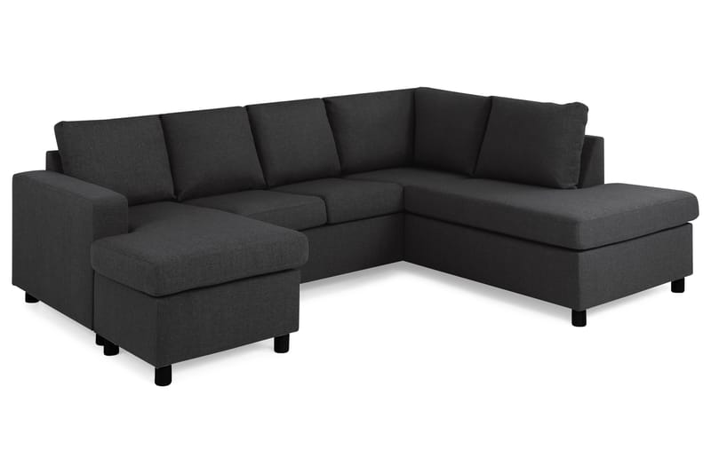 U-sofa Nevada Large Divan Venstre - Antrasitt - Møbler - Sofaer - Sofaer med sjeselong - 3 seters sofa med divan