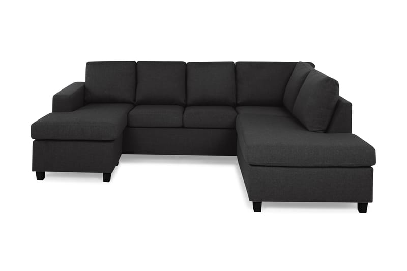 U-sofa Nevada Large Divan Venstre - Antrasitt - Møbler - Sofaer - Sofaer med sjeselong - 3 seters sofa med divan