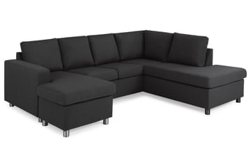 U-sofa Nevada Large Divan Venstre - Antrasitt - Møbler - Sofaer - Sofaer med sjeselong - 3 seters sofa med divan