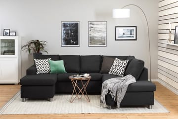 U-sofa Nevada Large Divan Venstre - Antrasitt - Møbler - Sofaer - Sofaer med sjeselong - 3 seters sofa med divan