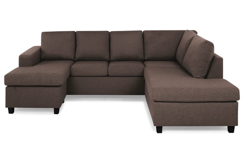 U-sofa Nevada Large Divan Venstre - Brun - Møbler - Sofaer - Sofaer med sjeselong - 3 seters sofa med divan