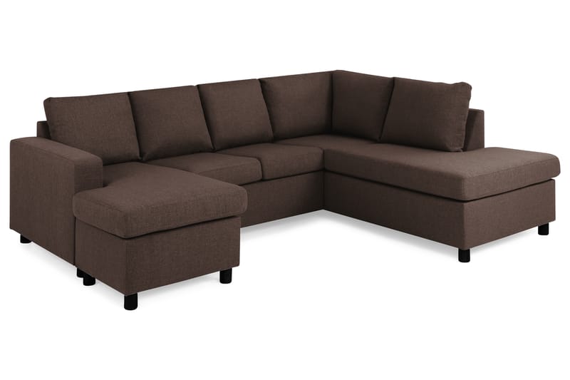 U-sofa Nevada Large Divan Venstre - Brun - Møbler - Sofaer - Sofaer med sjeselong - 3 seters sofa med divan