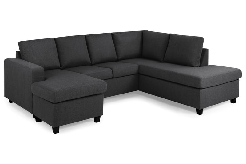 U-sofa Nevada Large Divan Venstre - Mørkgrå - Møbler - Sofaer - Sofaer med sjeselong - 3 seters sofa med divan