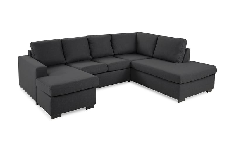 U-sofa Nevada Large Divan Venstre - Mørkgrå - Møbler - Sofaer - Sofaer med sjeselong - 3 seters sofa med divan