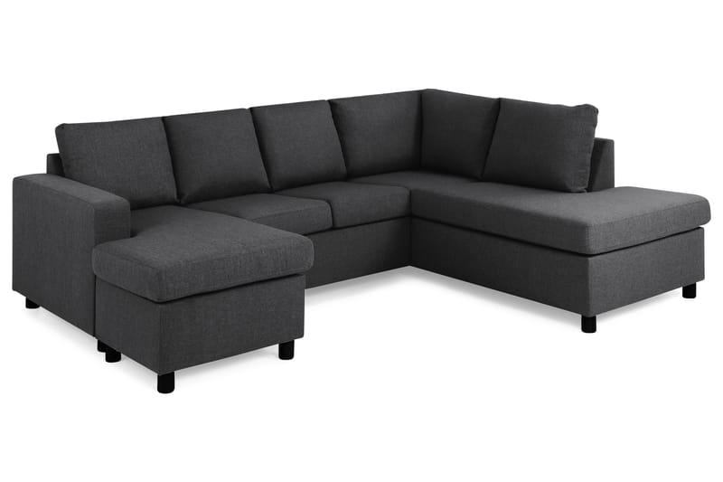 U-sofa Nevada Large Divan Venstre - Mørkgrå - Møbler - Sofaer - Sofaer med sjeselong - 3 seters sofa med divan