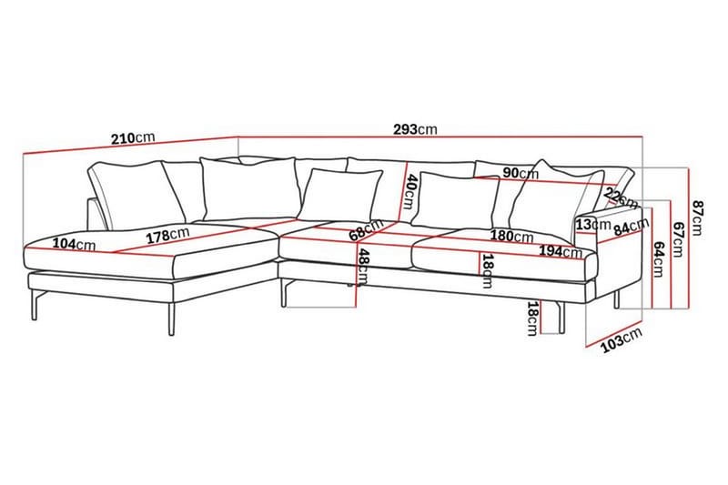 3-seters Sofa med Sjeselong Armunia Venstre - Møbler - Sofaer - Sofaer med sjeselong - 4 seters sofa med divan