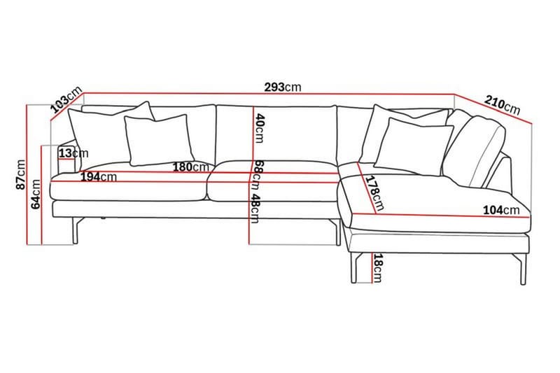 3-seters Sofa med Sjeselong Menard Høyre - Grønn - Møbler - Sofaer - Sofaer med sjeselong - 4 seters sofa med divan