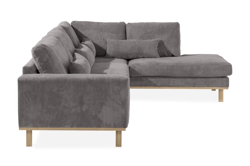 2,5-seter Sofa Cordfløyel - Grå - Møbler - Sofaer - Sofaer med sjeselong - 4 seters sofa med divan