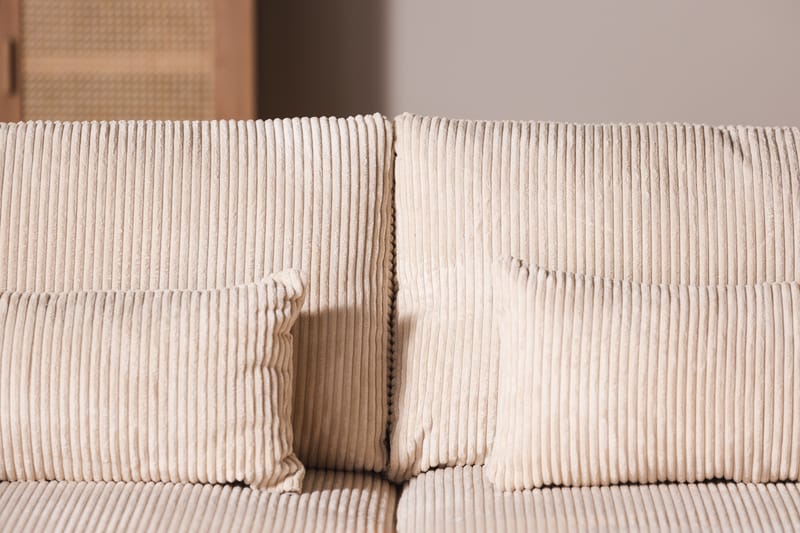 2,5-seter Sofa Haga Cordfløyel - Beige - Møbler - Sofaer - Sofaer med sjeselong - 4 seters sofa med divan