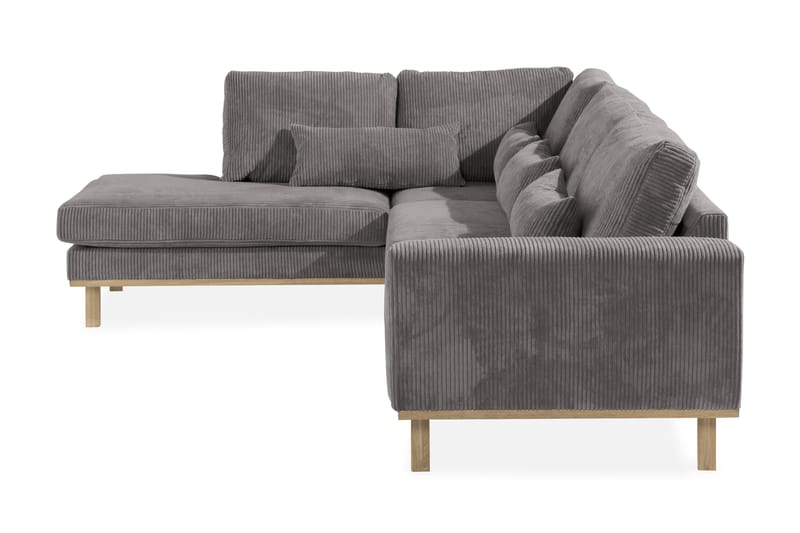 2,5-seter Sofa Haga Cordfløyel - Grå - Møbler - Sofaer - Sofaer med sjeselong - 4 seters sofa med divan