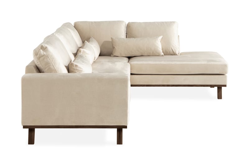 2,5-seter Sofa Haga Fløyel - Beige - Møbler - Sofaer - Sofaer med sjeselong - 4 seters sofa med divan