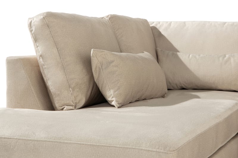 2,5-seter Sofa Haga Fløyel - Beige - Møbler - Sofaer - Sofaer med sjeselong - 4 seters sofa med divan