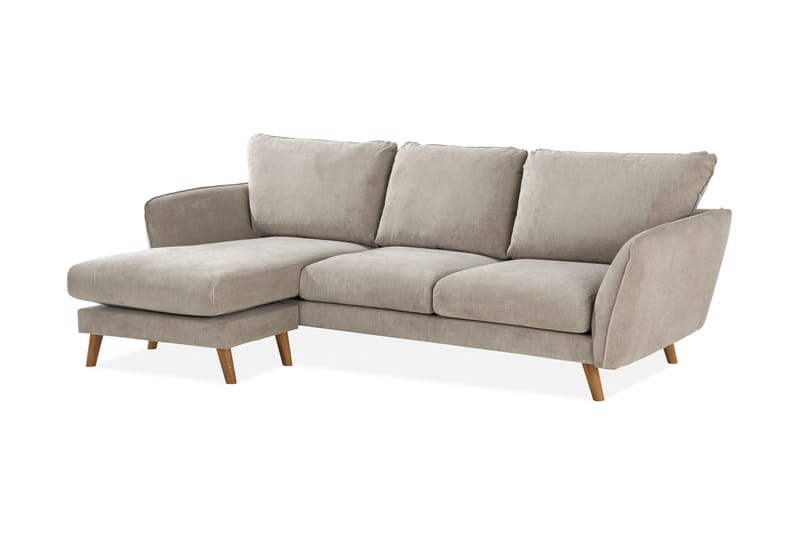 3-seter Divansofa Colt Lyx Venstre - Beige/Eik - Møbler - Sofaer - Sofaer med sjeselong - 4 seters sofa med divan