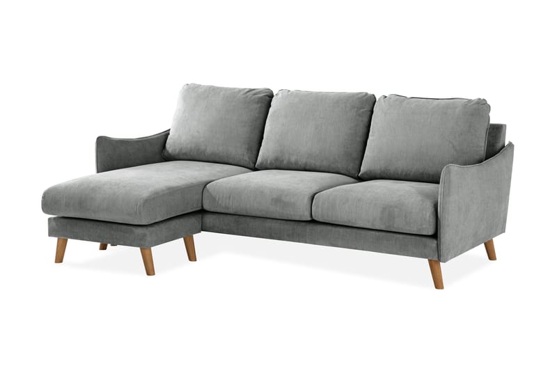 3-seter Divansofa Colt Lyx Venstre - Grå/Eik - Møbler - Sofaer - Sofaer med sjeselong - 4 seters sofa med divan