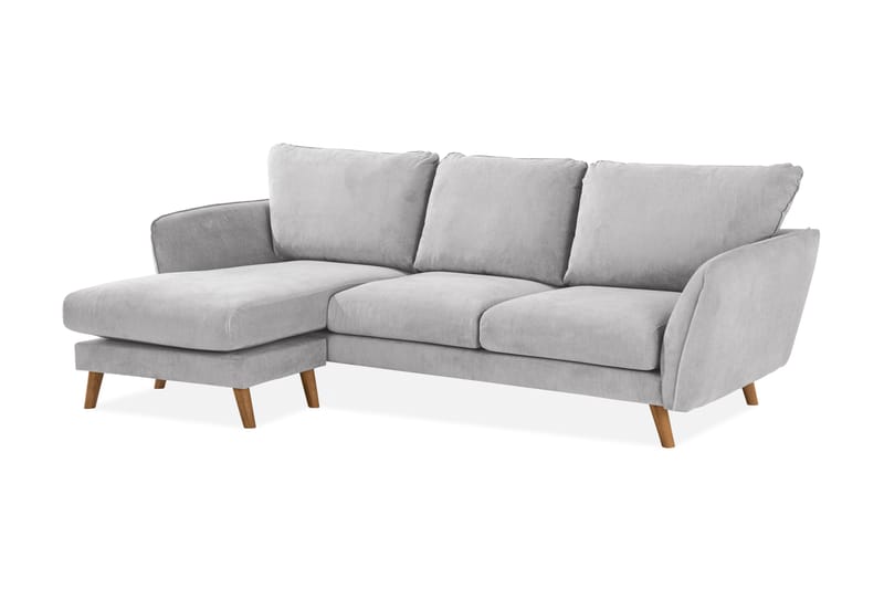 3-seter Divansofa Colt Lyx Venstre - Lysegrå/Eik - Møbler - Sofaer - Sofaer med sjeselong - 4 seters sofa med divan