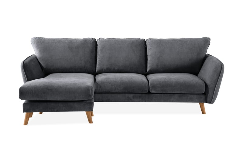 3-seter Divansofa Colt Lyx Venstre - Mørkegrå/Eik - Møbler - Sofaer - Sofaer med sjeselong - 4 seters sofa med divan