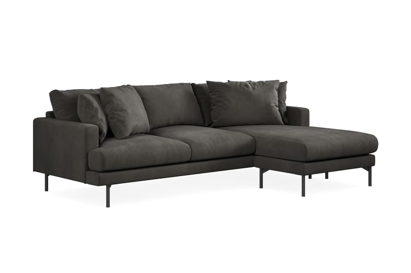 4-seters Divansofa Armunia - Mørkegrå - Møbler - Sofaer - Sofaer med sjeselong - 4 seters sofa med divan