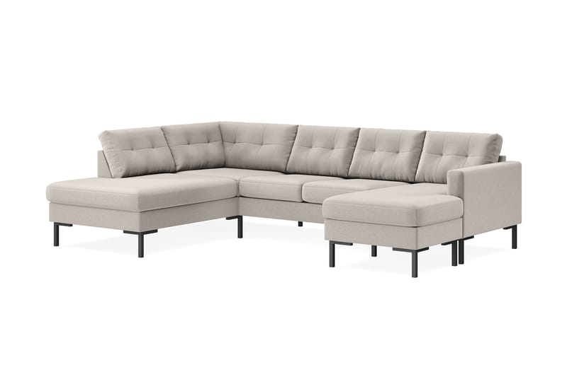 4-seters U-sofa Divan Høyre Frillestad - Beige - Møbler - Sofaer - Sofaer med sjeselong - 4 seters sofa med divan