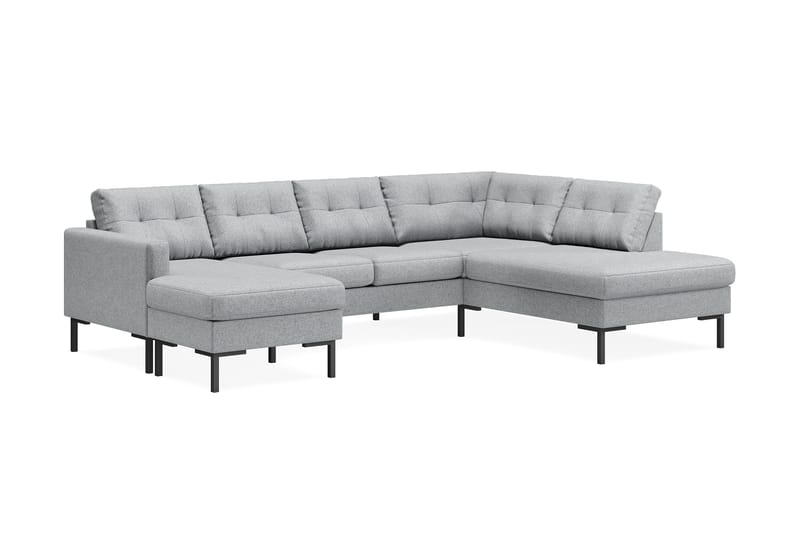 4-seters U-sofa Divan Høyre Frillestad - Grå - Møbler - Sofaer - Sofaer med sjeselong - 4 seters sofa med divan