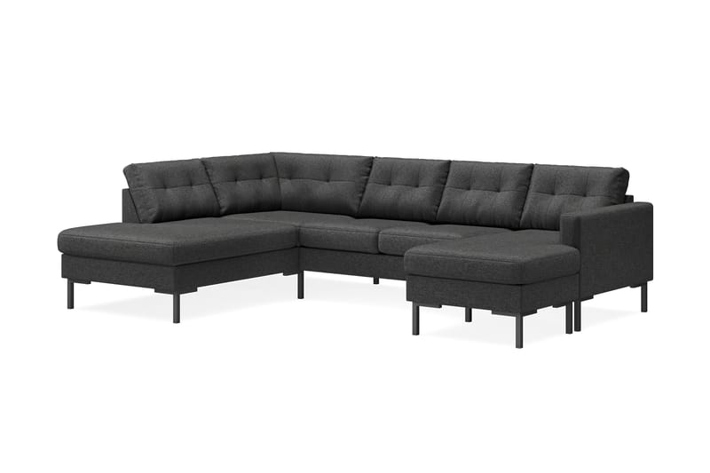 4-seters U-sofa Divan Høyre Frillestad - Mørkegrå - Møbler - Sofaer - Sofaer med sjeselong - 4 seters sofa med divan