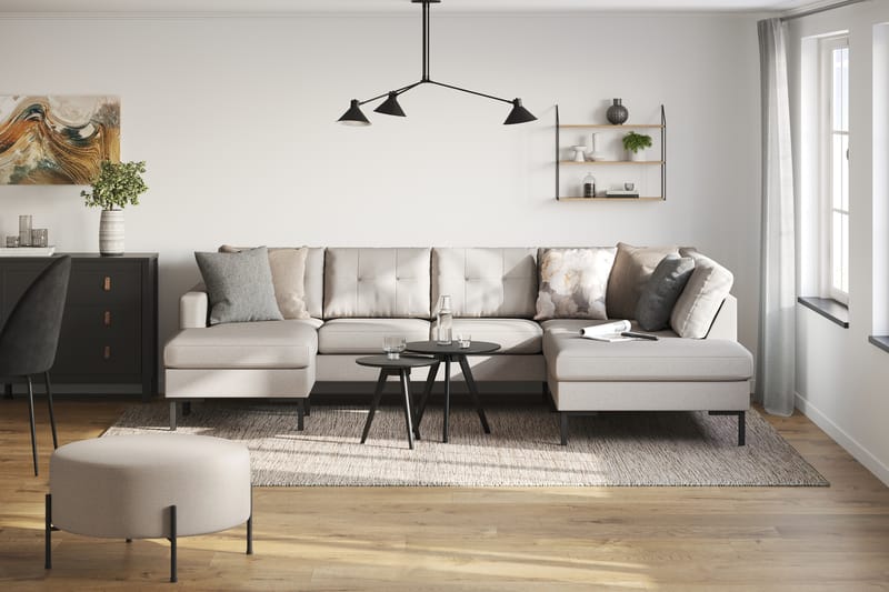 4-seters U-sofa Divan Venstre Frillestad - Beige - Møbler - Sofaer - Sofaer med sjeselong - 4 seters sofa med divan